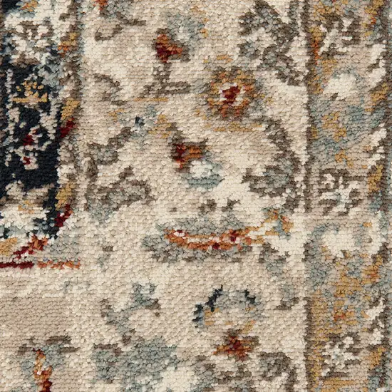 Beige Floral Medallion Power Loom Area Rug Photo 8