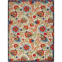 Photo of Beige Floral Power Loom Area Rug