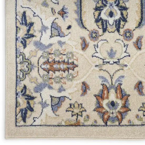 Beige Floral Power Loom Area Rug Photo 4