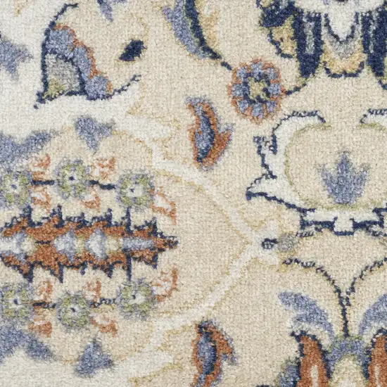 Beige Floral Power Loom Area Rug Photo 8