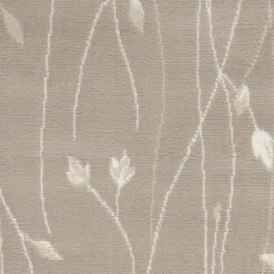 Beige Floral Power Loom Runner Rug Photo 5