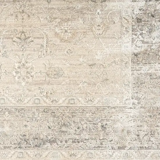 Beige Floral Runner Rug Photo 5