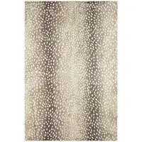 Photo of Beige Gazelle Print Shag Handmade Non Skid Area Rug