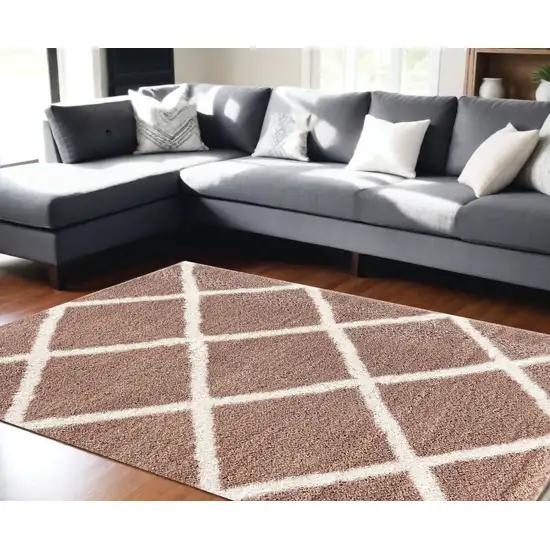 Beige Geometric Area Rug Photo 1