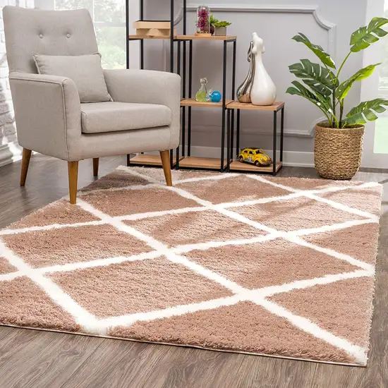 Beige Geometric Area Rug Photo 7