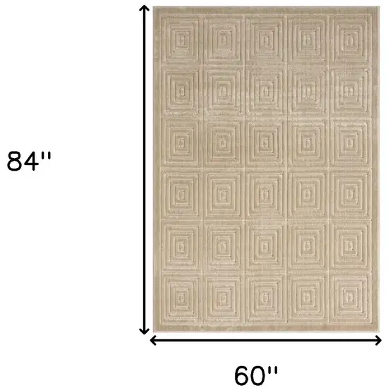 Beige Geometric Area Rug Photo 9