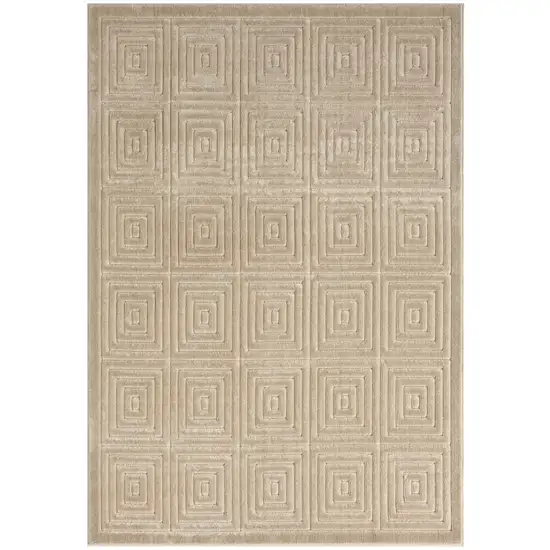 Beige Geometric Area Rug Photo 1