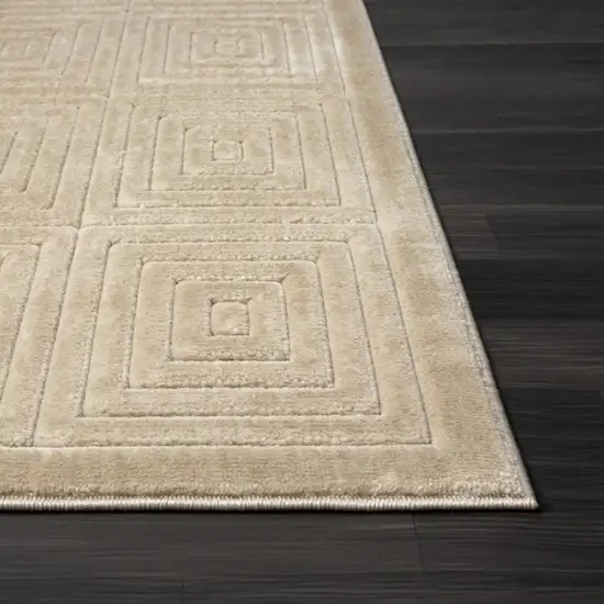 Beige Geometric Area Rug Photo 4