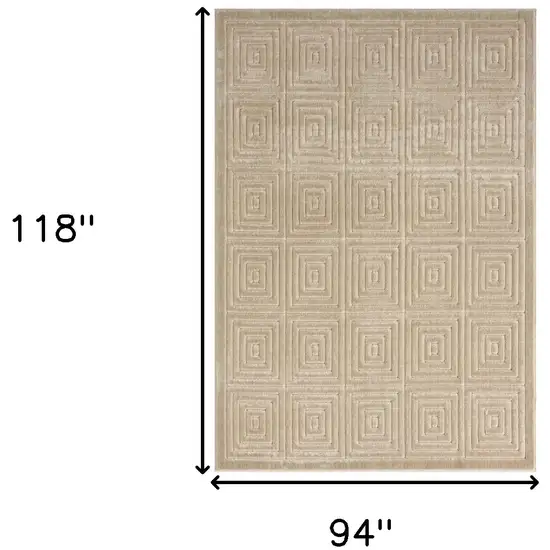 Beige Geometric Area Rug Photo 9