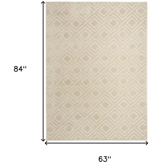 Beige Geometric Area Rug Photo 3