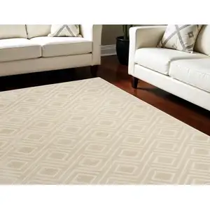 Photo of Beige Geometric Area Rug