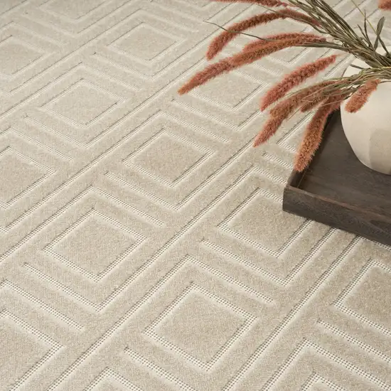 Beige Geometric Area Rug Photo 9