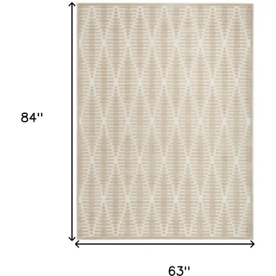 Beige Geometric Area Rug Photo 3