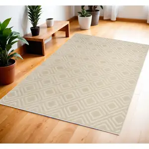 Photo of Beige Geometric Area Rug