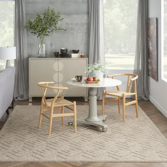 Beige Geometric Flatweave Area Rug Photo 7