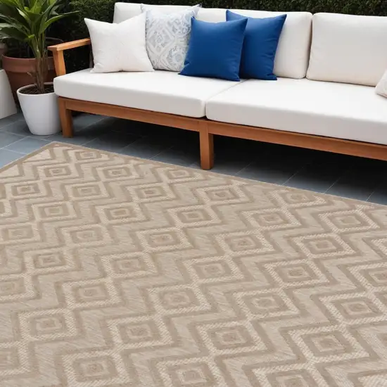 Beige Indoor Outdoor Area Rug Photo 1