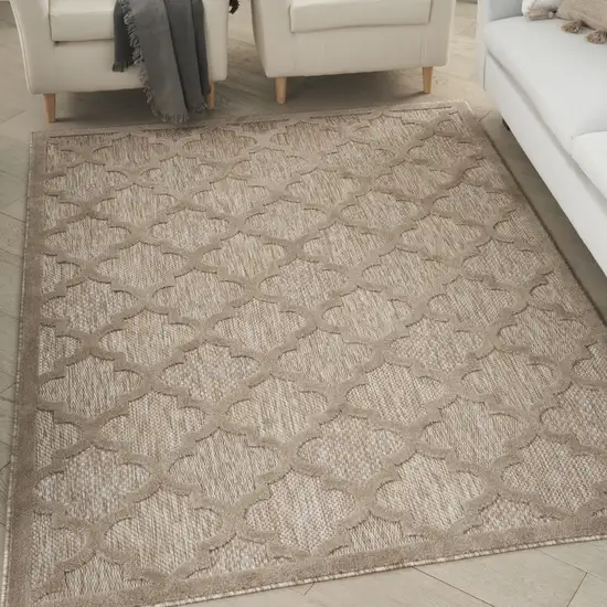 Beige Geometric Flatweave Area Rug Photo 2