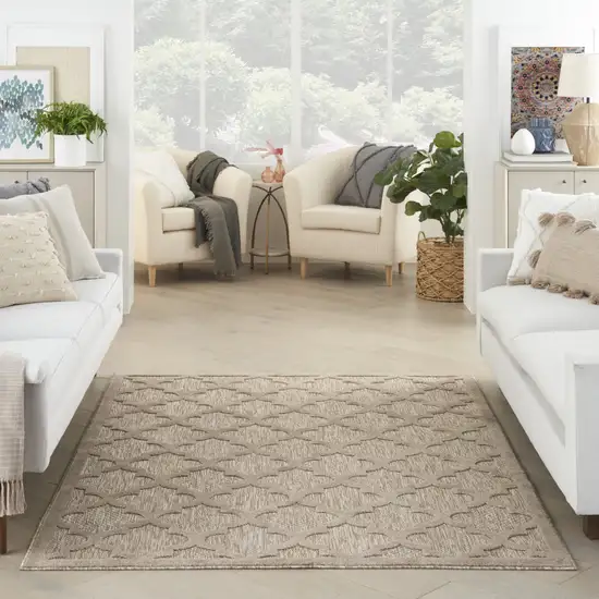 Beige Geometric Flatweave Area Rug Photo 3