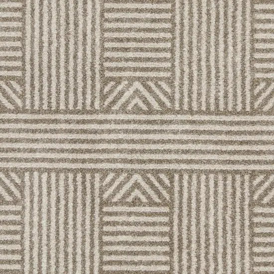 Beige Geometric Lines UV Treated Accent Rug Photo 2