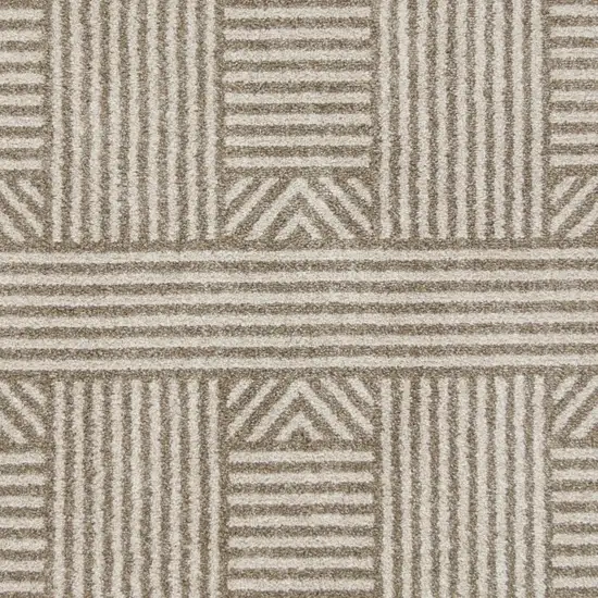 Beige Geometric Lines Uv Treated Accent Rug Photo 4