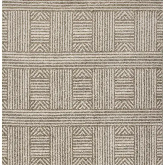 Beige Geometric Lines Uv Treated Area Rug Photo 5