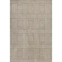 Photo of Beige Geometric Lines UV Treated Area Rug