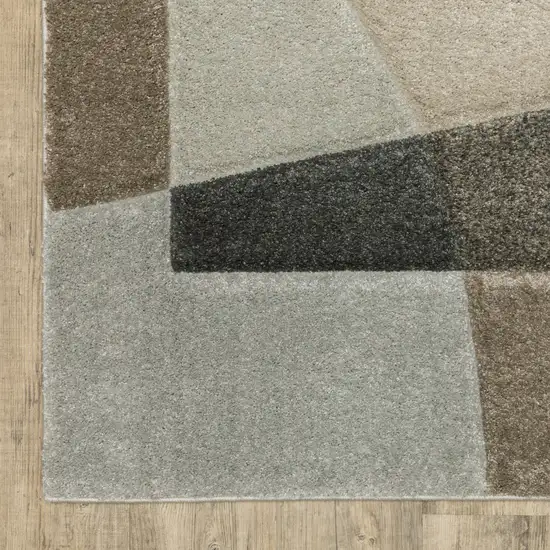 Beige Geometric Power Loom Area Rug Photo 7