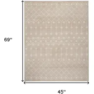 Photo of Beige Geometric Power Loom Area Rug