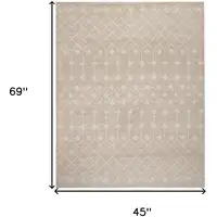 Photo of Beige Geometric Power Loom Area Rug