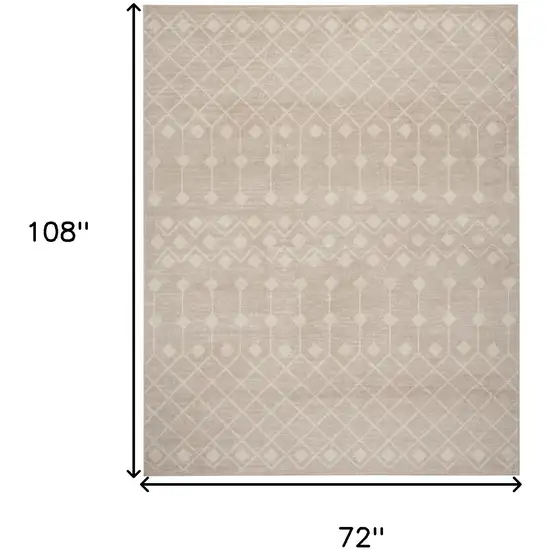 Beige Geometric Power Loom Area Rug Photo 3