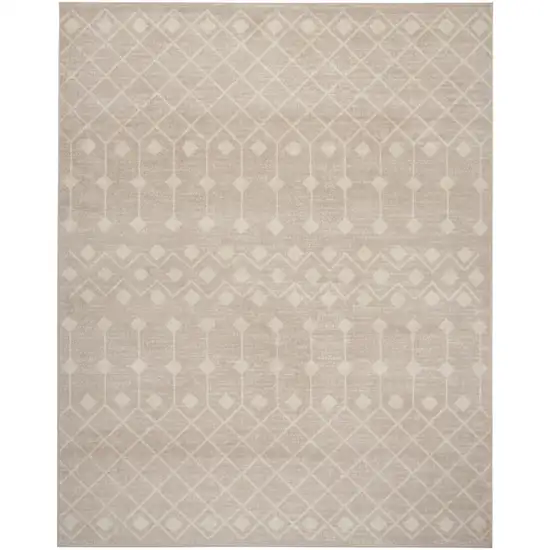 Beige Geometric Power Loom Area Rug Photo 2