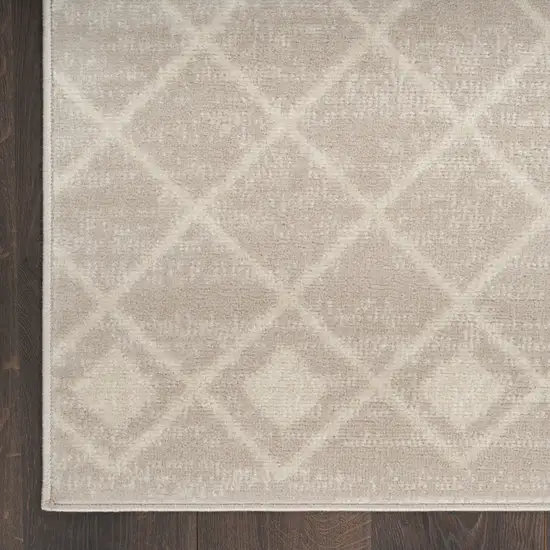 Beige Geometric Power Loom Area Rug Photo 6