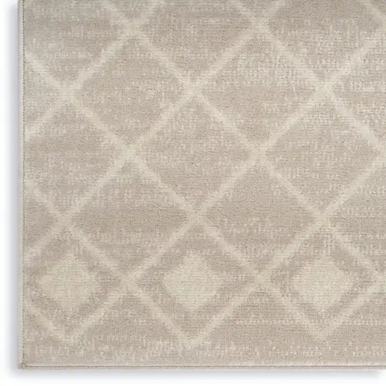 Beige Geometric Power Loom Area Rug Photo 4