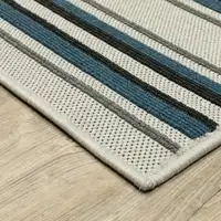 Photo of Beige Geometric Stain Resistant Indoor Outdoor Area Rug