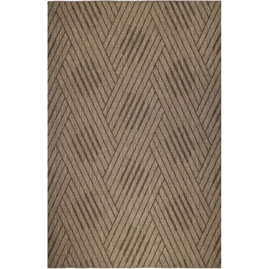 Beige Geometric Stain Resistant Indoor Outdoor Area Rug Photo 2