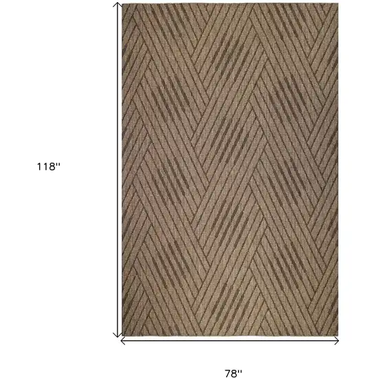 Beige Geometric Stain Resistant Indoor Outdoor Area Rug Photo 6