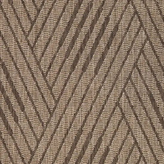 Beige Geometric Stain Resistant Indoor Outdoor Area Rug Photo 7