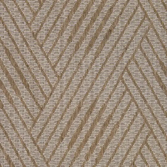 Beige Geometric Stain Resistant Indoor Outdoor Area Rug Photo 7