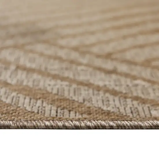 Beige Geometric Stain Resistant Indoor Outdoor Area Rug Photo 8