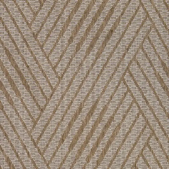 Beige Geometric Stain Resistant Indoor Outdoor Runner Rug Photo 6