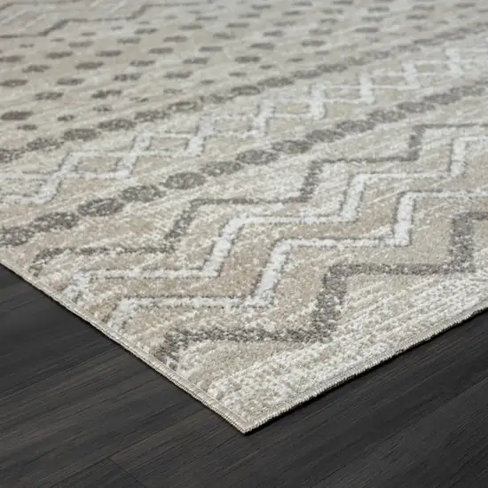 Beige Geometric Washable Area Rug Photo 5