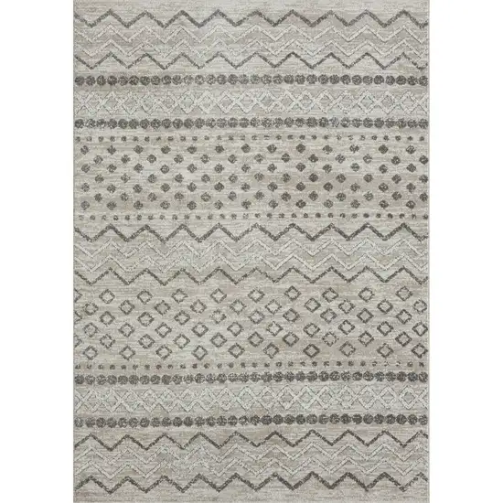 Beige Geometric Washable Area Rug Photo 1