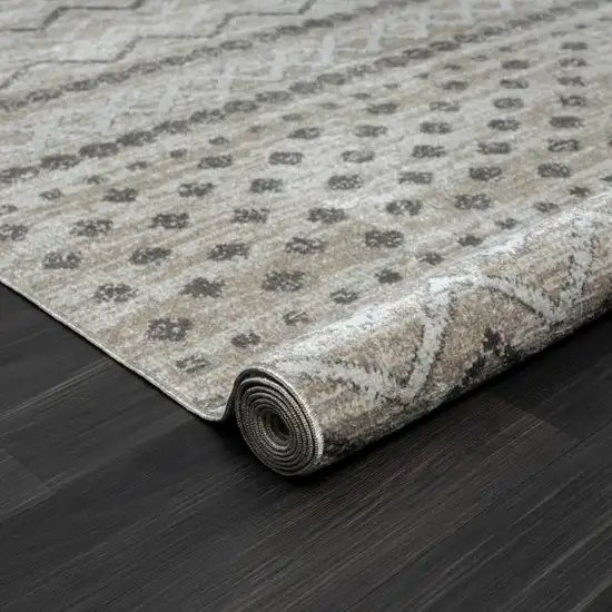 Beige Geometric Washable Area Rug Photo 6