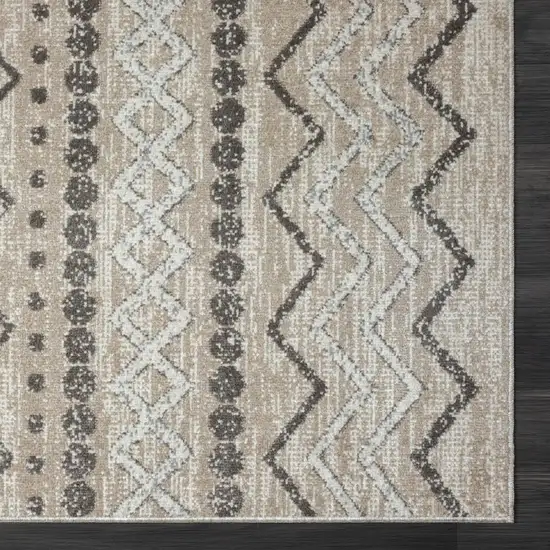 Beige Geometric Washable Area Rug Photo 3