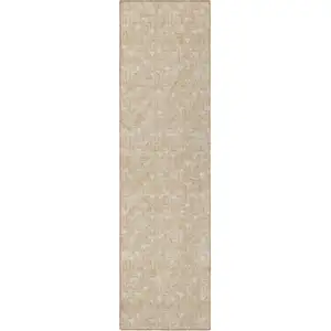 Photo of Beige Geometric Washable Indoor Outdoor Runner Rug