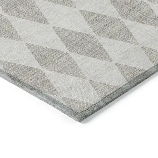 Beige Geometric Washable Non Skid Indoor Outdoor Area Rug Photo 3