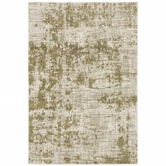 Beige Gold And Grey Abstract Power Loom Stain Resistant Area Rug Photo 1