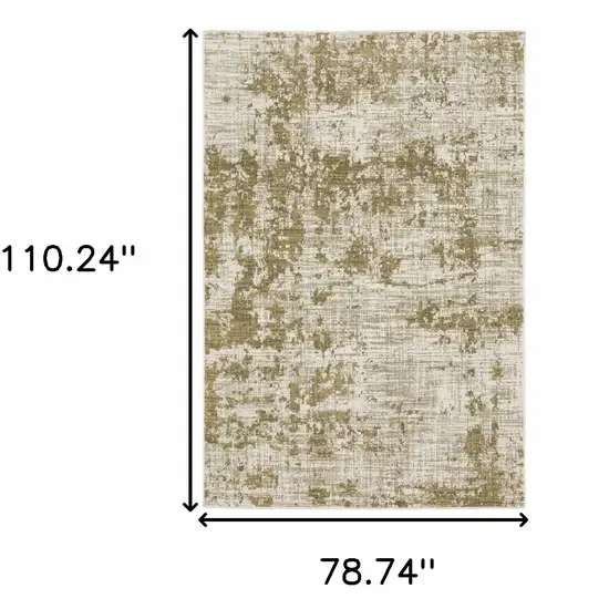 Beige Gold And Grey Abstract Power Loom Stain Resistant Area Rug Photo 10