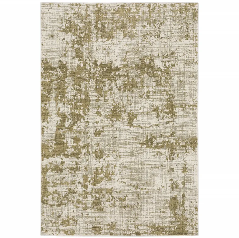 Beige Gold And Grey Abstract Power Loom Stain Resistant Area Rug Photo 1