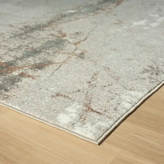 Beige Gray And Brown Abstract Area Rug Photo 5